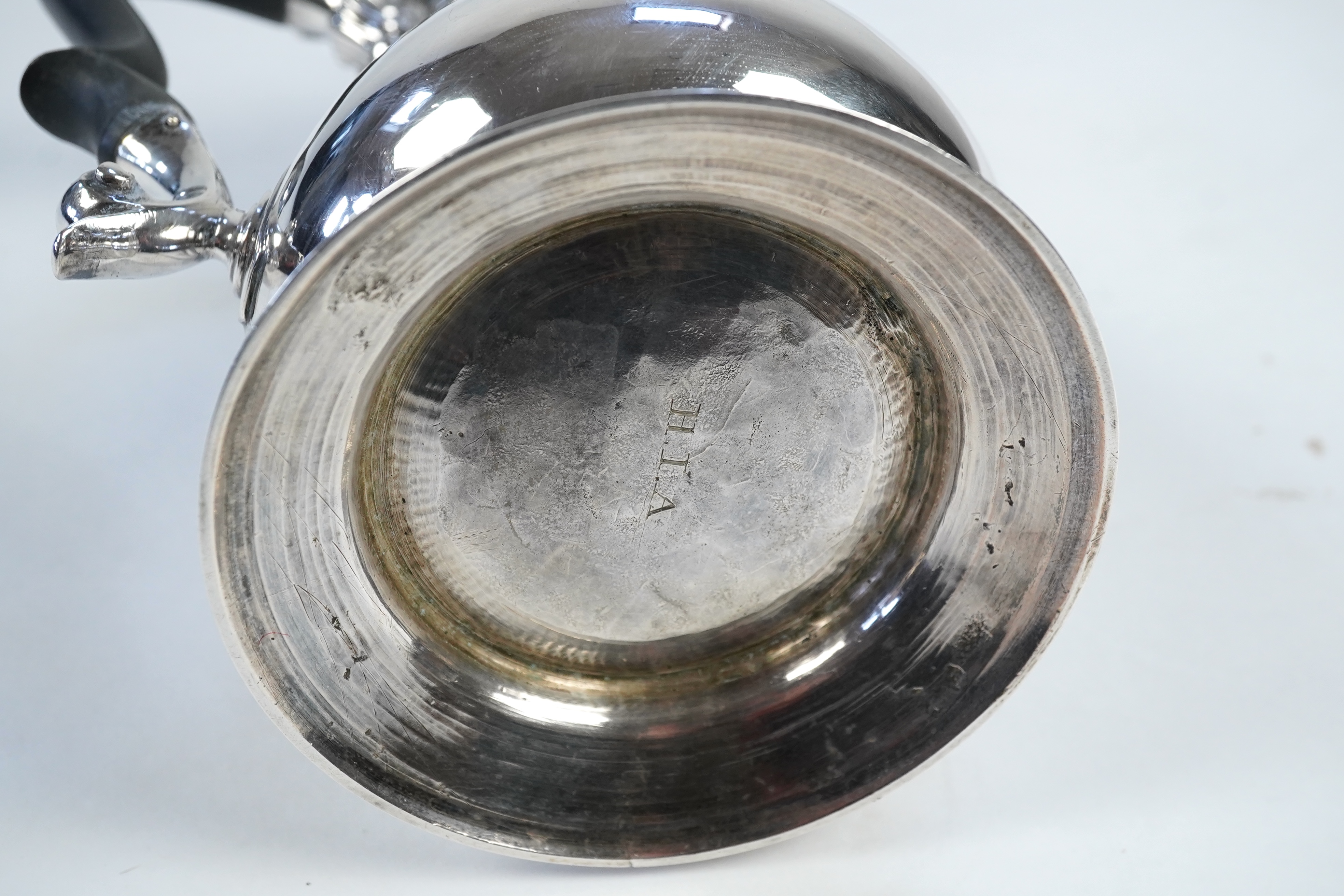 A late George II silver coffee pot, by William & Robert Peaston